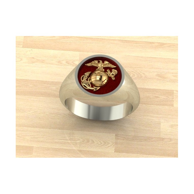 Ladies two tone Marine Corps ring